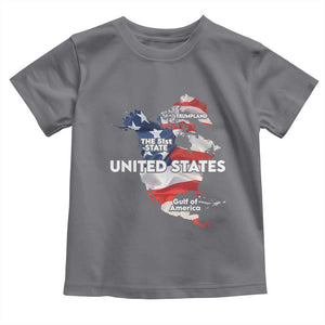 Funny Trump Map Of USA Toddler T Shirt Canada Greenland Gulf Of Mexico TS09 Charcoal Print Your Wear