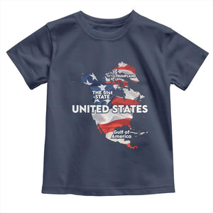 Funny Trump Map Of USA Toddler T Shirt Canada Greenland Gulf Of Mexico TS09 Navy Print Your Wear