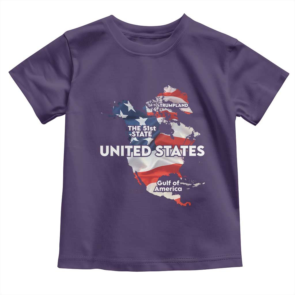 Funny Trump Map Of USA Toddler T Shirt Canada Greenland Gulf Of Mexico TS09 Purple Print Your Wear