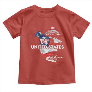 Funny Trump Map Of USA Toddler T Shirt Canada Greenland Gulf Of Mexico TS09 Red Print Your Wear