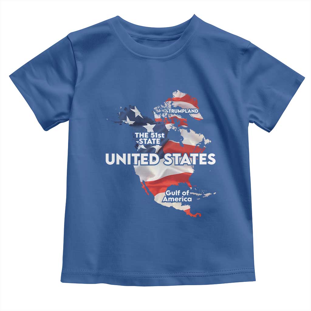 Funny Trump Map Of USA Toddler T Shirt Canada Greenland Gulf Of Mexico TS09 Royal Blue Print Your Wear