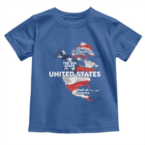 Funny Trump Map Of USA Toddler T Shirt Canada Greenland Gulf Of Mexico TS09 Royal Blue Print Your Wear