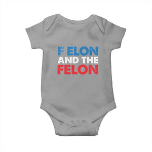 F Elon And The Felon Baby Onesie TS09 Sport Gray Print Your Wear