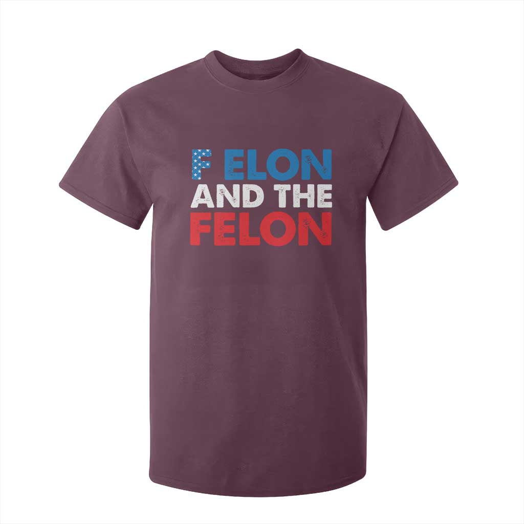 F Elon And The Felon T Shirt For Kid TS09 Maroon Print Your Wear