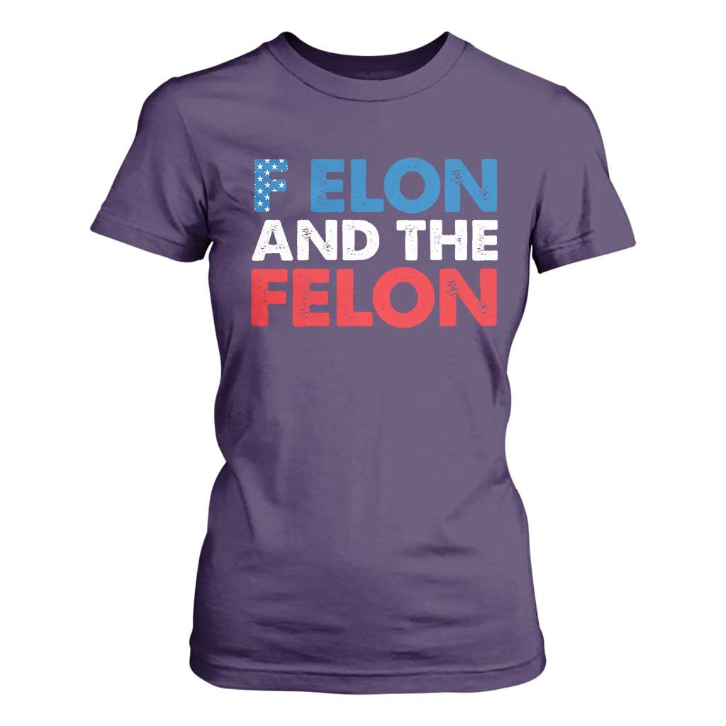F Elon And The Felon T Shirt For Women TS09 Purple Print Your Wear
