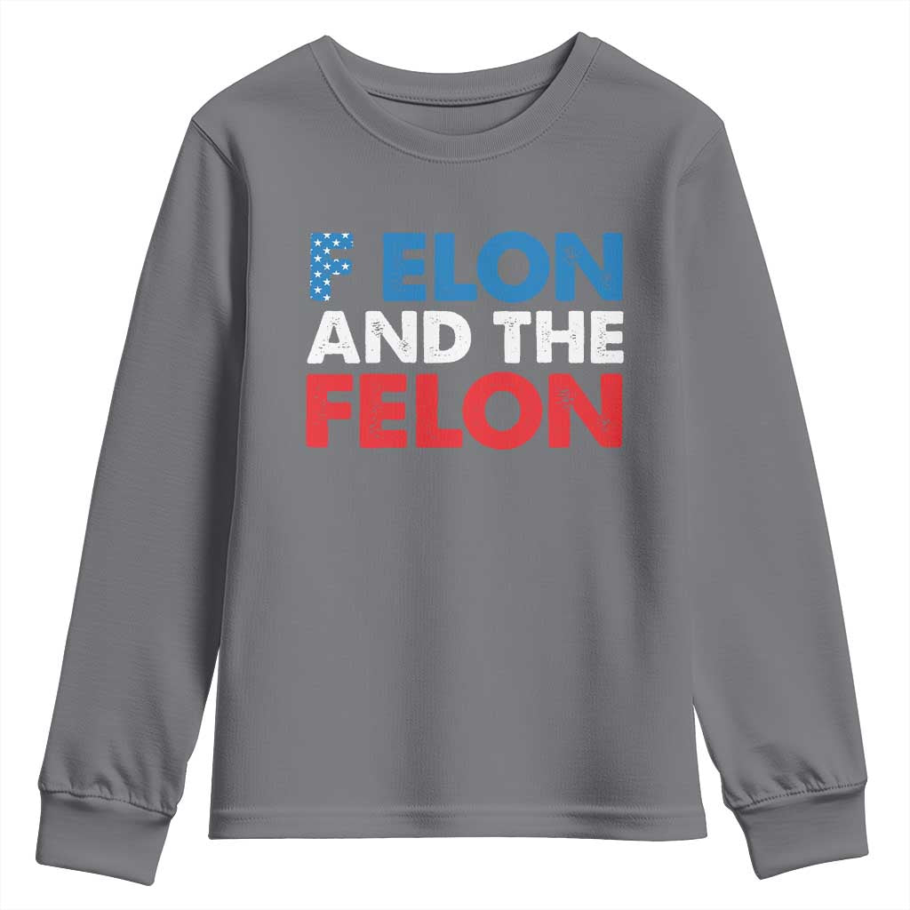 F Elon And The Felon Youth Sweatshirt TS09 Charcoal Print Your Wear
