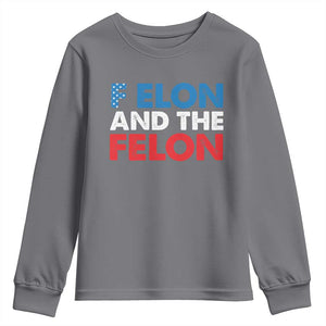 F Elon And The Felon Youth Sweatshirt TS09 Charcoal Print Your Wear