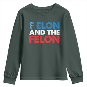 F Elon And The Felon Youth Sweatshirt TS09 Dark Forest Green Print Your Wear