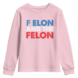 F Elon And The Felon Youth Sweatshirt TS09 Light Pink Print Your Wear