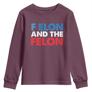 F Elon And The Felon Youth Sweatshirt TS09 Maroon Print Your Wear