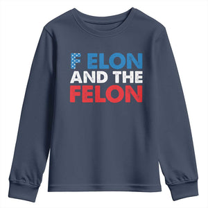 F Elon And The Felon Youth Sweatshirt TS09 Navy Print Your Wear