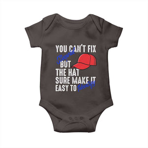 You Can't Fix Stupid But The Hats Sure Make It Easy Identify Baby Onesie TS09 Dark Chocolate Print Your Wear