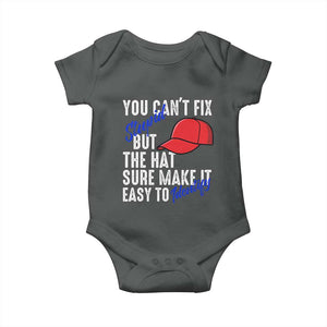 You Can't Fix Stupid But The Hats Sure Make It Easy Identify Baby Onesie TS09 Dark Heather Print Your Wear