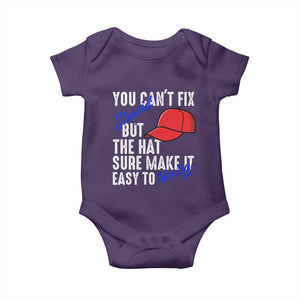 You Can't Fix Stupid But The Hats Sure Make It Easy Identify Baby Onesie TS09 Purple Print Your Wear