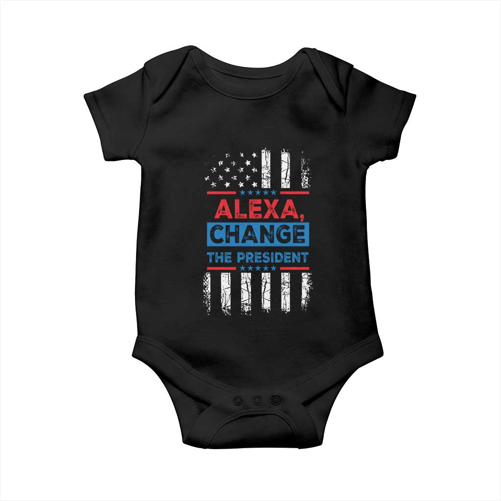 Funny Alexa Change The President Baby Onesie TS09 Black Print Your Wear