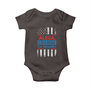 Funny Alexa Change The President Baby Onesie TS09 Dark Chocolate Print Your Wear
