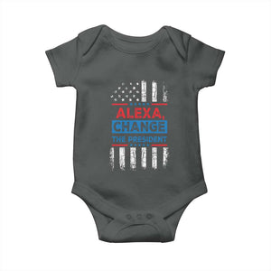 Funny Alexa Change The President Baby Onesie TS09 Dark Heather Print Your Wear