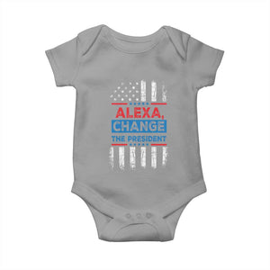 Funny Alexa Change The President Baby Onesie TS09 Sport Gray Print Your Wear