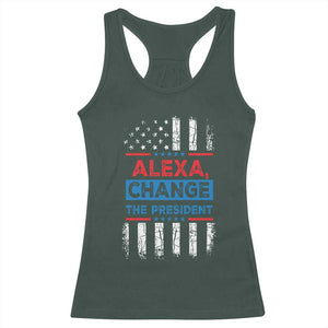 Funny Alexa Change The President Racerback Tank Top TS09 Dark Forest Green Print Your Wear
