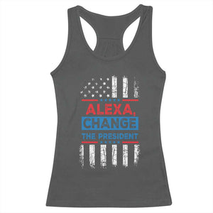 Funny Alexa Change The President Racerback Tank Top TS09 Dark Heather Print Your Wear