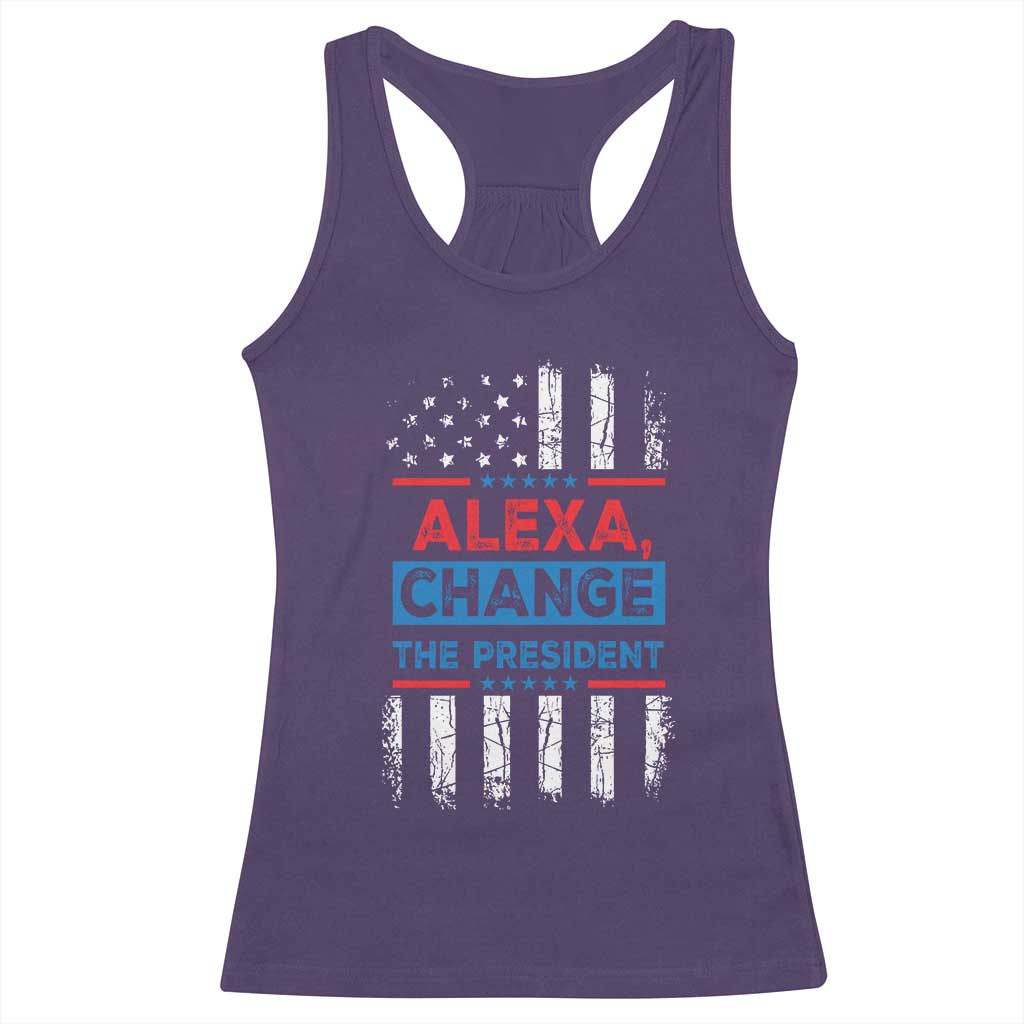 Funny Alexa Change The President Racerback Tank Top TS09 Purple Print Your Wear