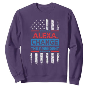 Funny Alexa Change The President Sweatshirt TS09 Purple Print Your Wear