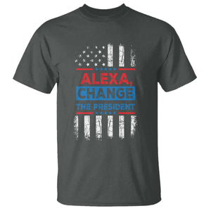 Funny Alexa Change The President T Shirt TS09 Dark Heather Print Your Wear