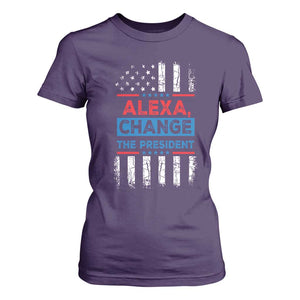 Funny Alexa Change The President T Shirt For Women TS09 Purple Print Your Wear