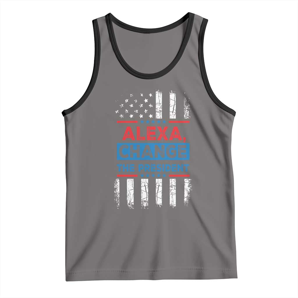 Funny Alexa Change The President Tank Top TS09 Deep Heather Black Print Your Wear