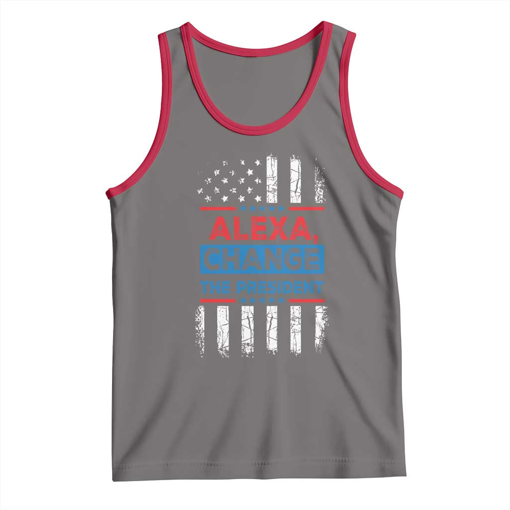 Funny Alexa Change The President Tank Top TS09 Deep Heather Red Print Your Wear