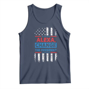 Funny Alexa Change The President Tank Top TS09 Navy Print Your Wear