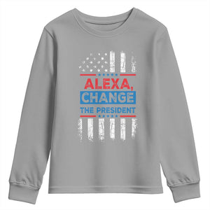 Funny Alexa Change The President Youth Sweatshirt TS09 Sport Gray Print Your Wear