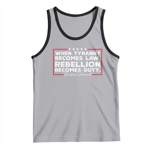 Theodore Roosevelt Tank Top When Tyranny Becomes Law Rebellion Becomes Duty TS09 Athletic Heather Black Print Your Wear