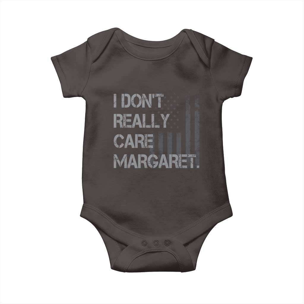JD Vance Baby Onesie I Don't Really Care Margaret American Flag TS09 Dark Chocolate Print Your Wear