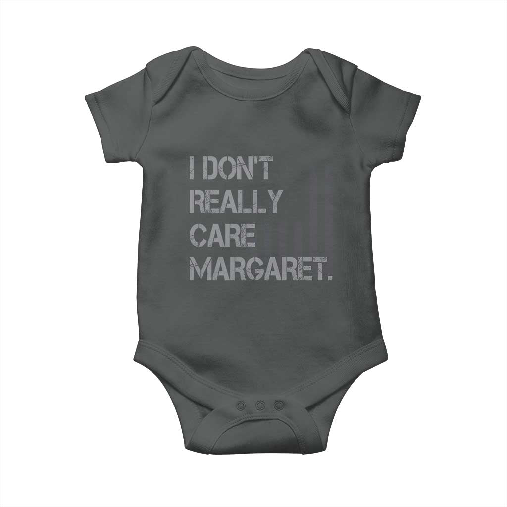 JD Vance Baby Onesie I Don't Really Care Margaret American Flag TS09 Dark Heather Print Your Wear