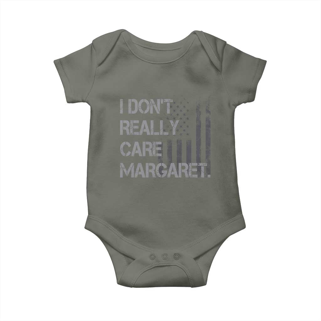 JD Vance Baby Onesie I Don't Really Care Margaret American Flag TS09 Military Green Print Your Wear