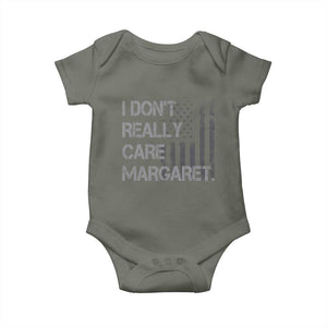 JD Vance Baby Onesie I Don't Really Care Margaret American Flag TS09 Military Green Print Your Wear