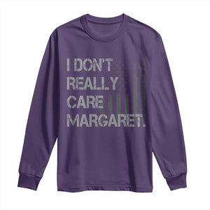 JD Vance Long Sleeve Shirt I Don't Really Care Margaret American Flag TS09 Purple Print Your Wear