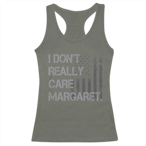 JD Vance Racerback Tank Top I Don't Really Care Margaret American Flag TS09 Military Green Print Your Wear