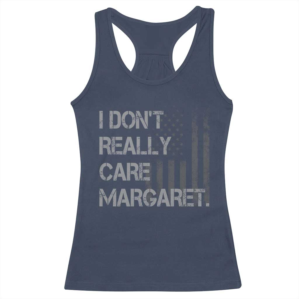 JD Vance Racerback Tank Top I Don't Really Care Margaret American Flag TS09 Navy Print Your Wear