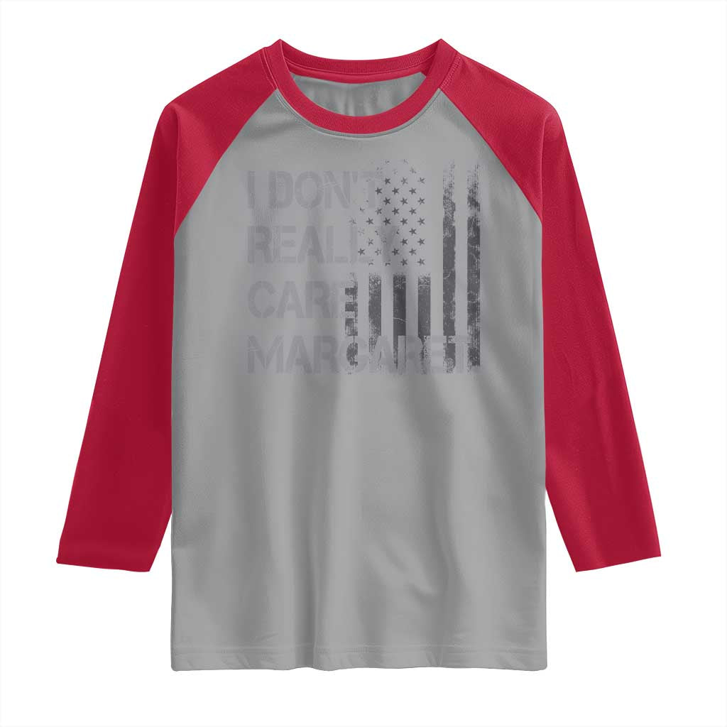 JD Vance Raglan Shirt I Don't Really Care Margaret American Flag TS09 Sport Gray Red Print Your Wear