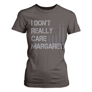 JD Vance T Shirt For Women I Don't Really Care Margaret American Flag TS09 Dark Chocolate Print Your Wear
