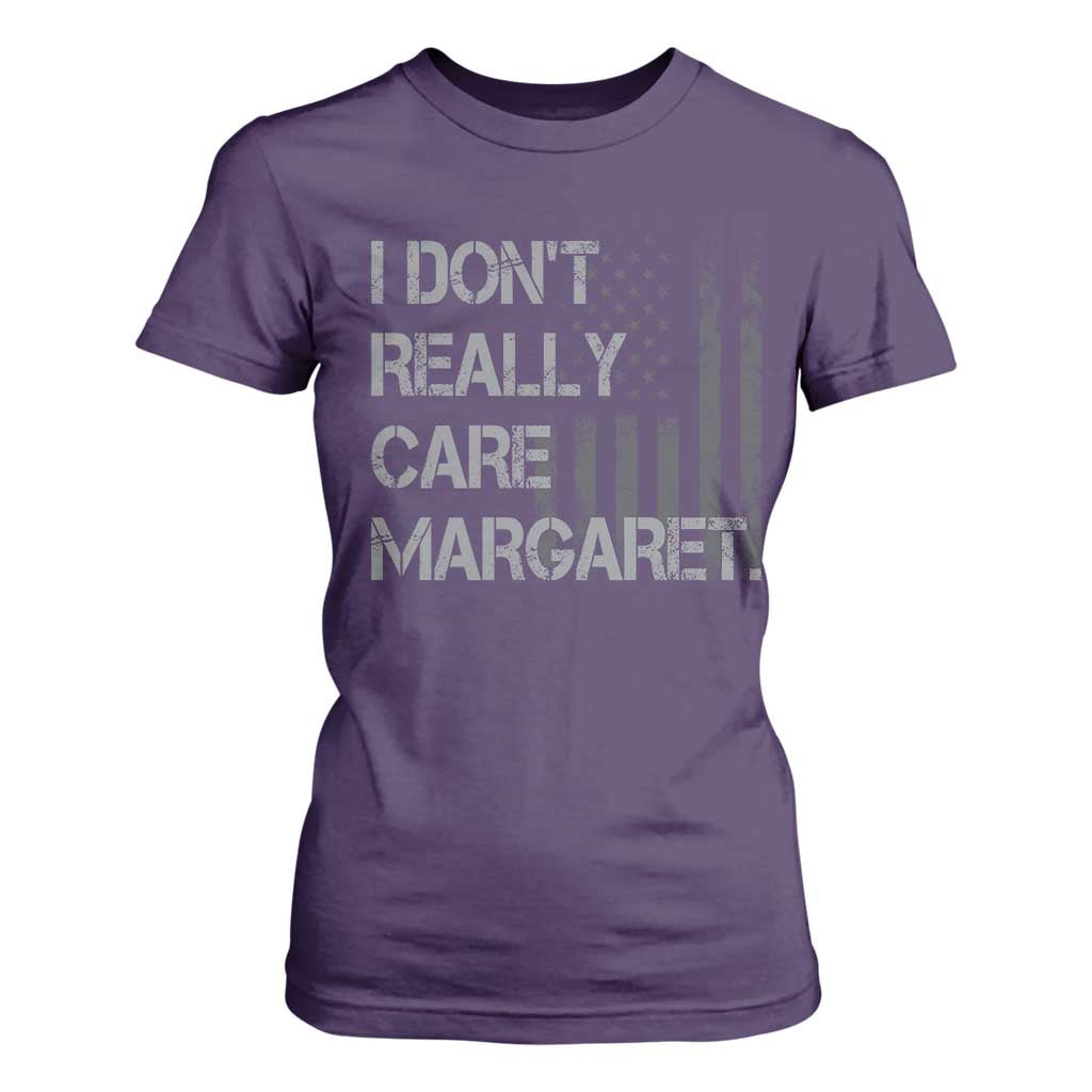 JD Vance T Shirt For Women I Don't Really Care Margaret American Flag TS09 Purple Print Your Wear