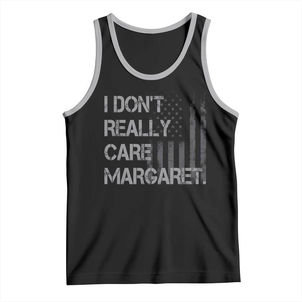 JD Vance Tank Top I Don't Really Care Margaret American Flag TS09 Black Athletic Heather Print Your Wear