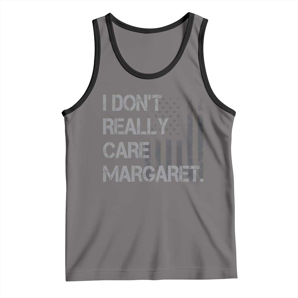 JD Vance Tank Top I Don't Really Care Margaret American Flag TS09 Deep Heather Black Print Your Wear