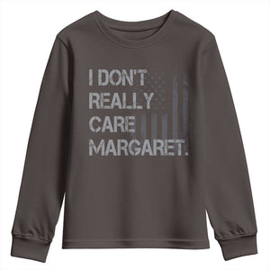 JD Vance Youth Sweatshirt I Don't Really Care Margaret American Flag TS09 Dark Chocolate Print Your Wear