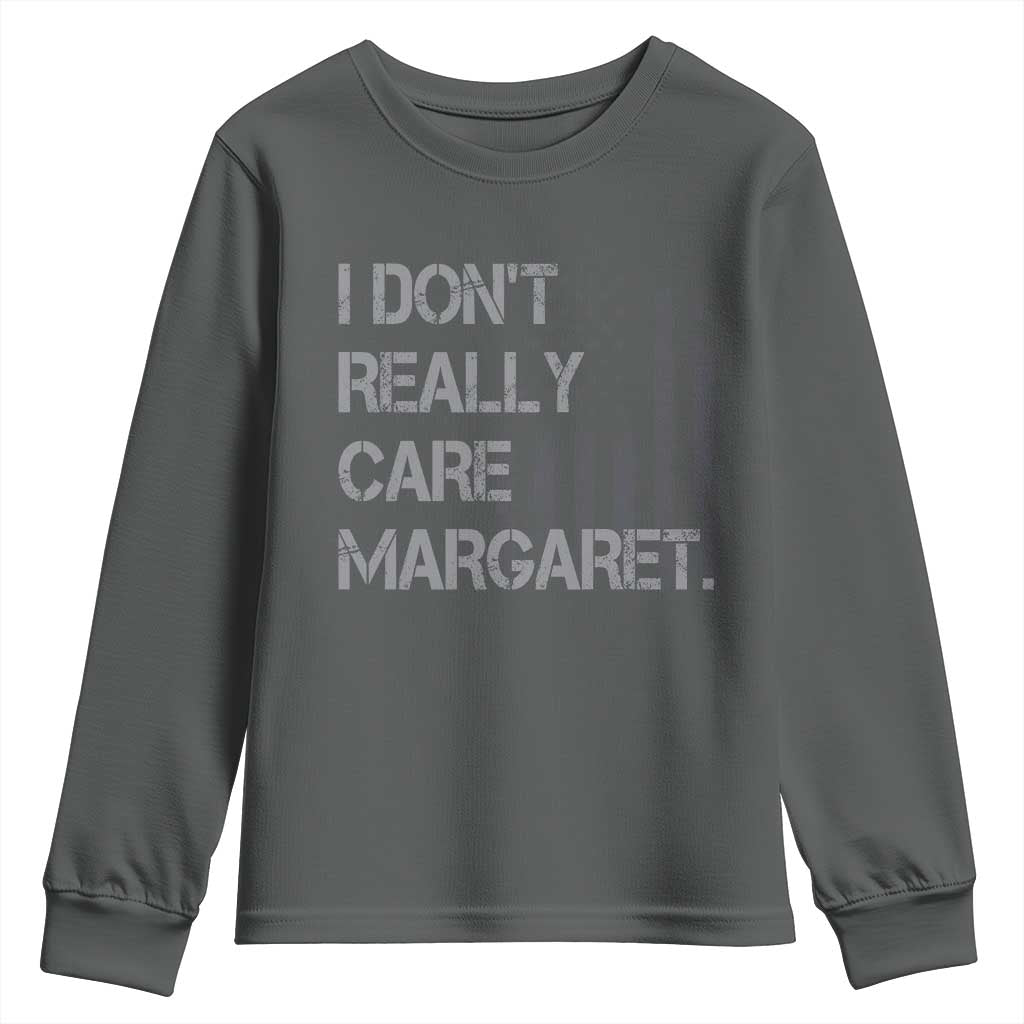 JD Vance Youth Sweatshirt I Don't Really Care Margaret American Flag TS09 Dark Heather Print Your Wear