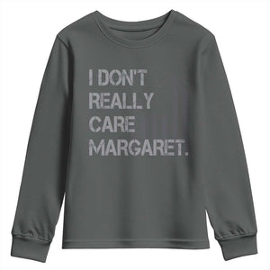 JD Vance Youth Sweatshirt I Don't Really Care Margaret American Flag TS09 Dark Heather Print Your Wear