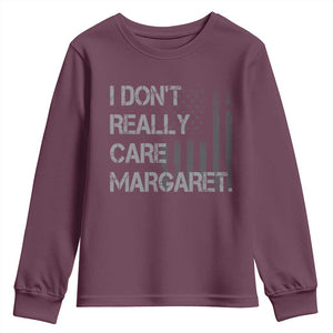 JD Vance Youth Sweatshirt I Don't Really Care Margaret American Flag TS09 Maroon Print Your Wear