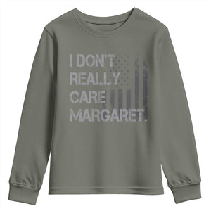 JD Vance Youth Sweatshirt I Don't Really Care Margaret American Flag TS09 Military Green Print Your Wear